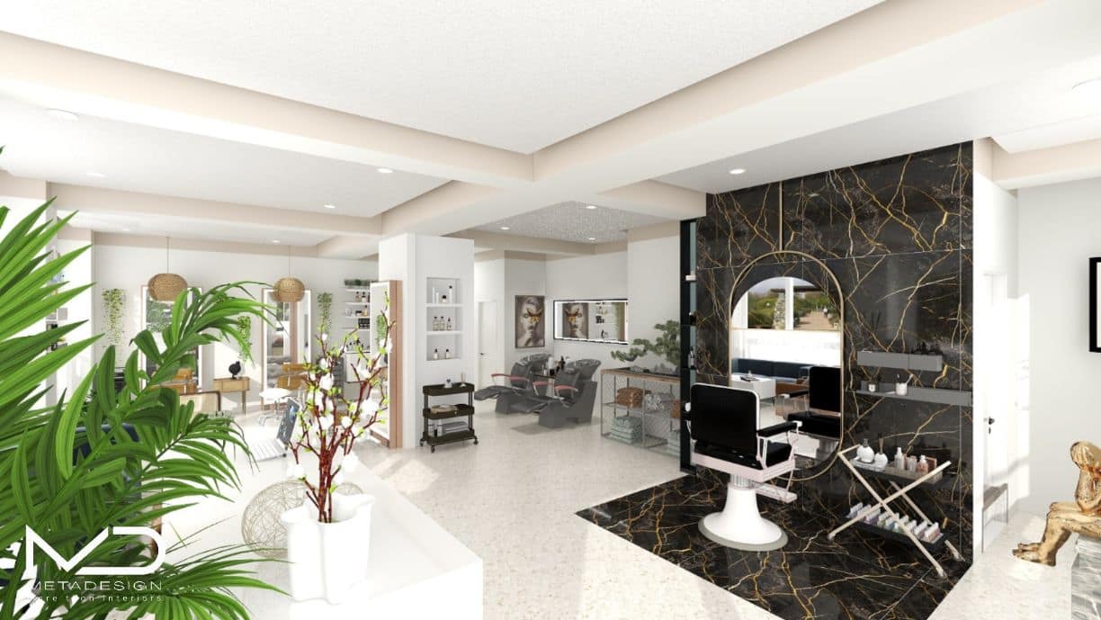Hair Studio project: Interior design and 3d visualization
